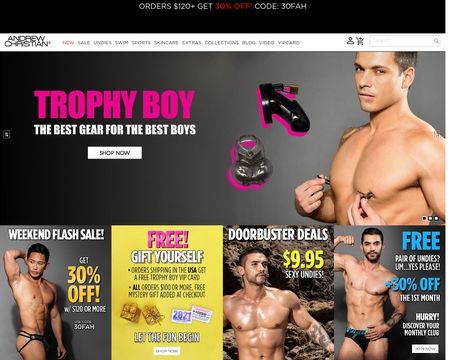 DOORBUSTER! TROPHY BOY® For Hung Guys Mesh Brief – Andrew Christian Retail