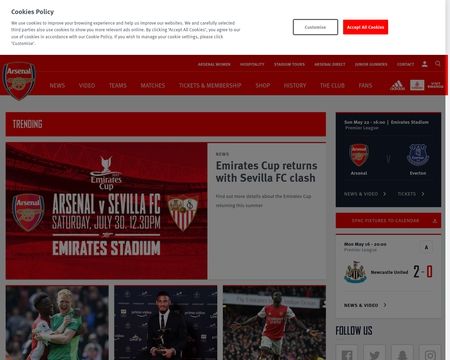 Arsenal Shopping, The Club, News