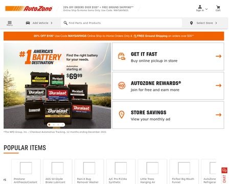 Autozone Reviews 138 Reviews Of Autozone Com Sitejabber