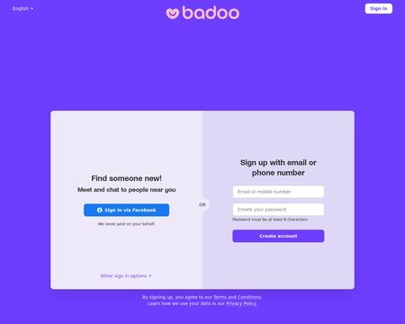 How to open badoo facebook link