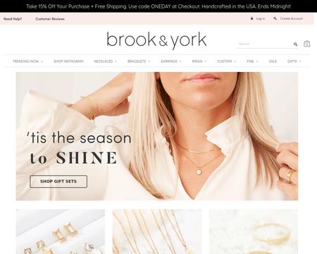 Brook & York Custom Monogram Coin Charm Necklace