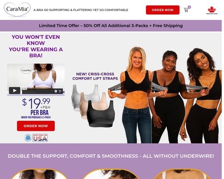 CaraMia The Ultimate Comfort Bra Shaping Support Removable Cups Natural  Nude 1X
