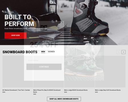 dc shoes website