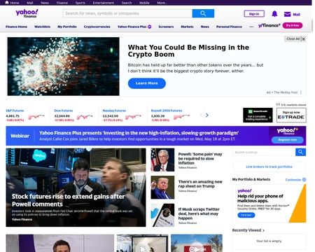 Help for Yahoo Finance for Web