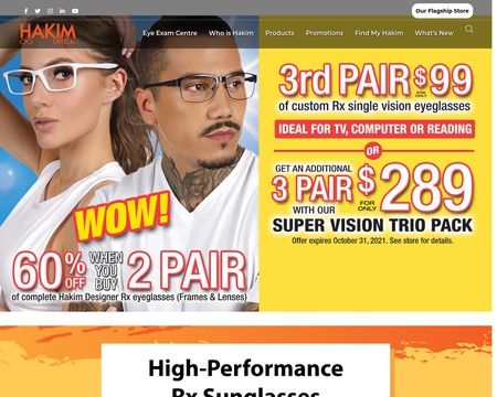 Hakim eyeglasses sales