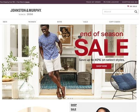 Johnston & murphy website sale