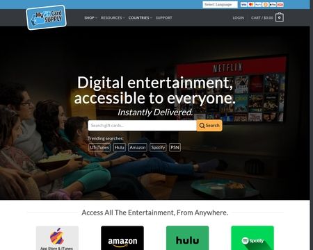 Buy US Hulu Gift Cards Online - Email Delivery - MyGiftCardSupply
