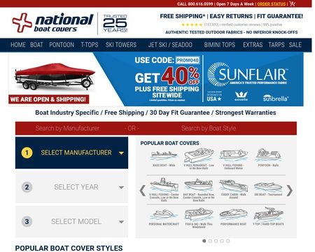 Factory Fit Tracker Boat Covers by National Boat Covers