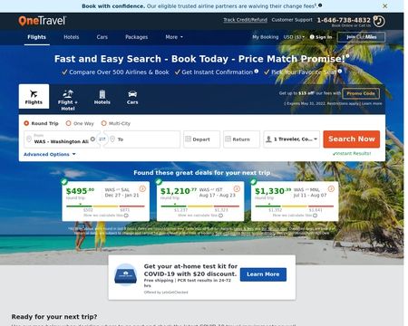 Online flight booking: OneTravel users in the United States