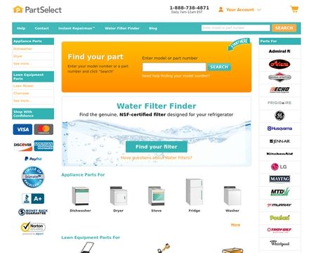 Image of PartSelect website