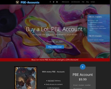 Buy League Of Legends PBE Account Reviews - 2 Reviews of Pbe-accounts.com