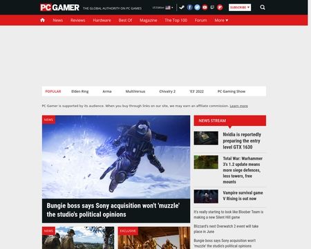 PC gaming news and reviews Website Template