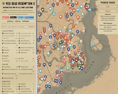 RDR2 Map  Interactive Map of Red Dead Redemption 2 Locations