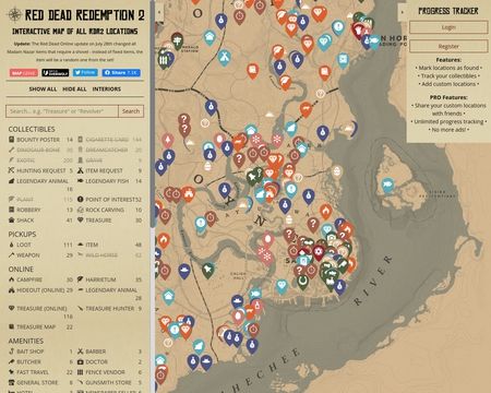 Interactive Red Dead Redemption 2 Map 