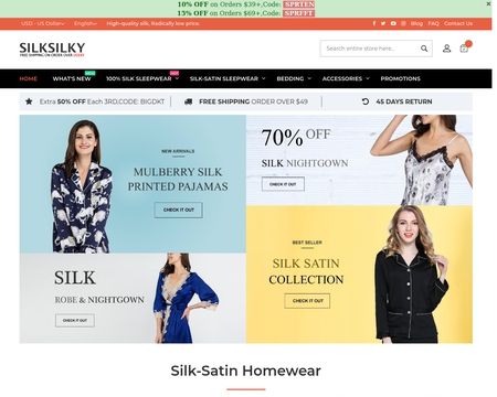 Silk Pillowcases, Bedding, Pajamas, Clothing & Gifts - SILKSILKY