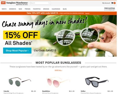 Sunglass Warehouse takes 40% off sitewide with styles from $6, today only