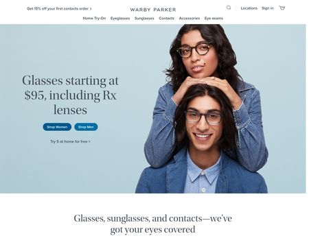 warby parker eyewear website