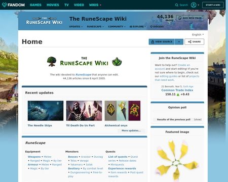 Runescape wiki website